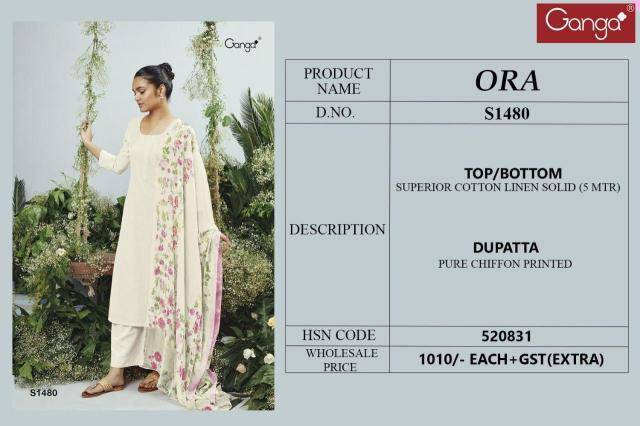 Ganga ora 1480 Dress material suppliers in Surat